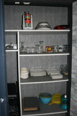 Cuisine ou kitchenette dans l'établissement Gîte étape des Brimbelles