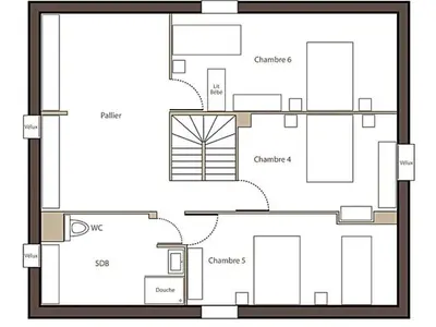 Plan de l'établissement Chalet spacieux avec sauna, spa et baby-foot, proche stations de ski - FR-1-589-671