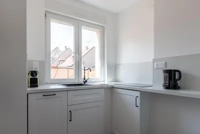 Cuisine ou kitchenette dans l'établissement Le Parisien d'Alsace