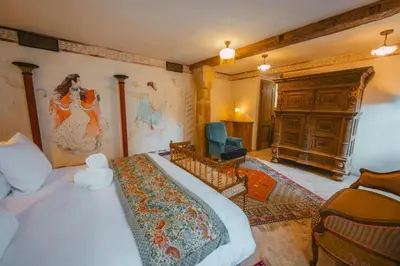 Un ou plusieurs lits dans un hébergement de l'établissement Santolina Etrusca Bed and Breakfast, Sauna, Hammam, Jacuzzi