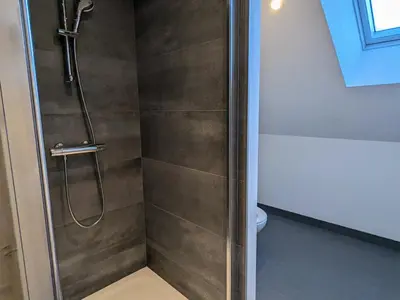 Salle de bains dans l'établissement Gîte confortable avec terrasse et vue montagne, proche loisirs et pistes - FR-1-589-755