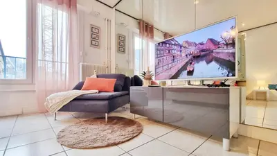 Télévision ou salle de divertissement dans l'établissement Le Cozy Urbain - Centre - RBNB