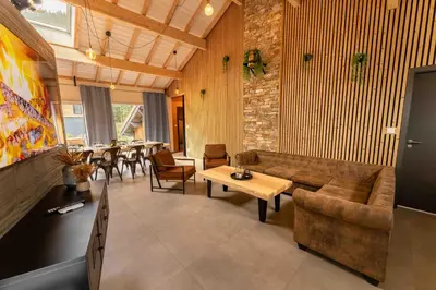 Coin salon dans l'établissement chalet zélcova et spa Gérardmer