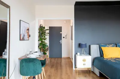Coin salon dans l'établissement Nouveau, Vue incroyable, terrasse & confort