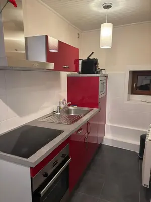 Cuisine ou kitchenette dans l'établissement Gîte des Cigogneaux