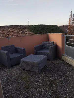 Coin salon dans l'établissement Escapade cosy dans T2 lumineux, proche Colmar