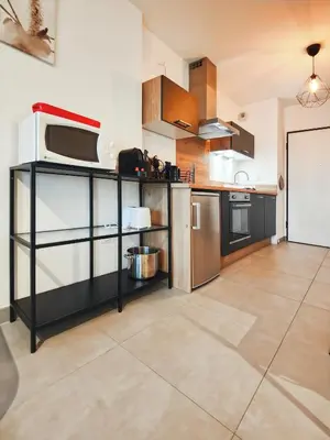 Cuisine ou kitchenette dans l'établissement Le Petit Eden - Bâle - Aéroport