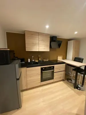 Cuisine ou kitchenette dans l'établissement New! Le Corberon in Hypercentre avec Parking