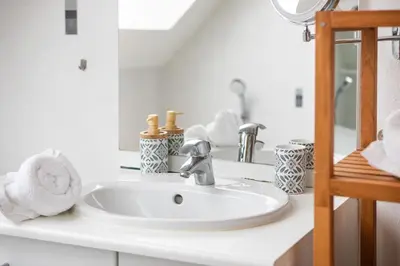 Salle de bains dans l'établissement Le belle vue à Horbourg-Whir