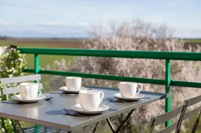 Balcon ou terrasse dans l'établissement Le belle vue à Horbourg-Whir