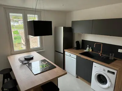 Cuisine ou kitchenette dans l'établissement Beau duplex proche centre