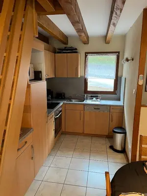 Cuisine ou kitchenette dans l'établissement Gîte La Bresse 7 personnes