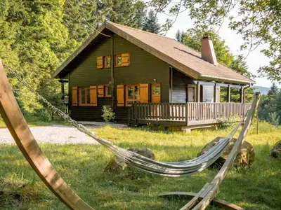 Jardin de l'établissement Chalet moderne avec cheminée et animaux bienvenus proche de Gérardmer - FR-1-589-778