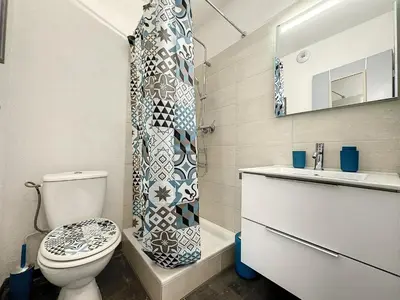 Salle de bains dans l'établissement Nice appartement proche gare Near Basel Wi-fi