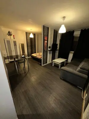 Coin salon dans l'établissement Appartement Centre ville