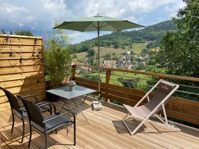 Vue générale sur la montagne ou vue sur la montagne depuis l'appartement
