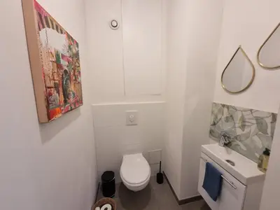 Salle de bains dans l'établissement Chez Steph et Guillaume