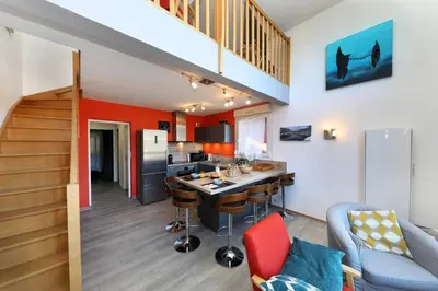 Cuisine ou kitchenette dans l'établissement T2 duplex avec vue imprenable