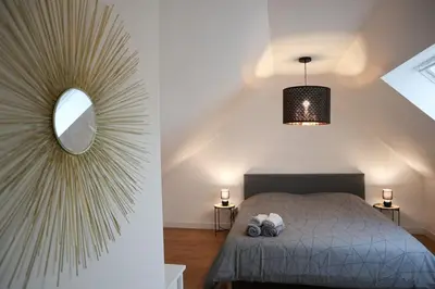 Un ou plusieurs lits dans un hébergement de l'établissement Duplex Échanges complices ,Frontière
