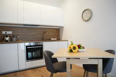 Cuisine ou kitchenette dans l'établissement Esprit Nature- Charming studio