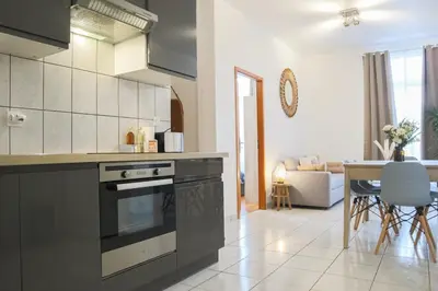 Cuisine ou kitchenette dans l'établissement Le Coquet, bord de l'eau