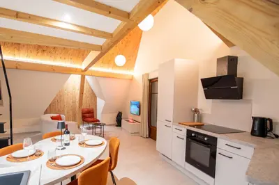 Cuisine ou kitchenette dans l'établissement Haut Koeur du Château