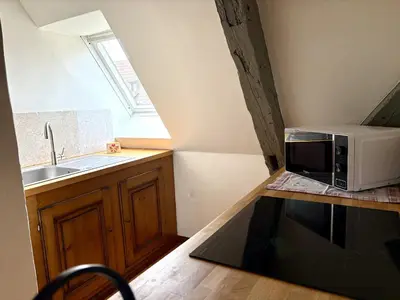 Cuisine ou kitchenette dans l'établissement Gîte Gambrinus