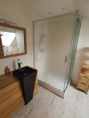 Salle de bains dans l'établissement Gite du Gehan #Vosges #Ski #Nature