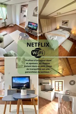 Télévision ou salle de divertissement dans l'établissement Cocon du Vignoble
