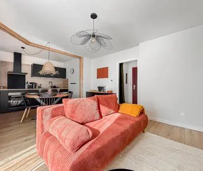 Cuisine ou kitchenette dans l'établissement Saint-Louis - Cozy Apartment Close to Switzerland & Train Station