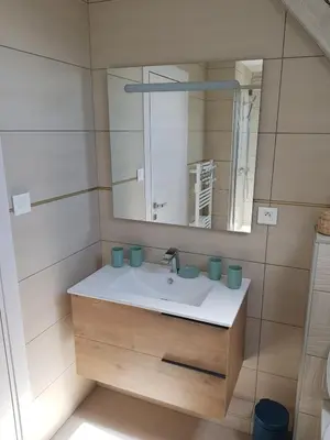 Salle de bains dans l'établissement Gite Au Nid de Cigognes