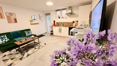 Cuisine ou kitchenette dans l'établissement Cocon urbain , bel appartement entièrement équipé, entrée privée, parking