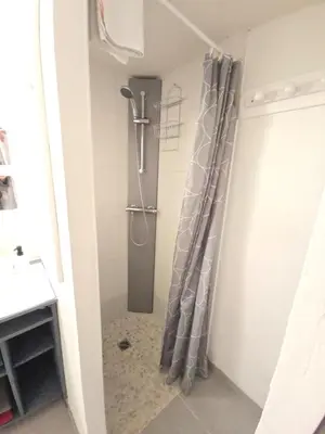 Salle de bains dans l'établissement Appartement proche Colmar