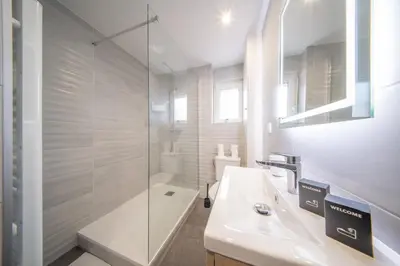 Salle de bains dans l'établissement Frontiere Suites 7 Saint-Louis Proche Bale