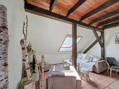 Un ou plusieurs lits dans un hébergement de l'établissement La Belle Étape, Appartement avec Piscine et Spa