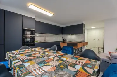 Cuisine ou kitchenette dans l'établissement Abbatucci 12A Logement 6 Pers Proche Bale
