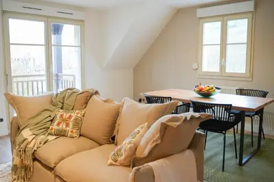 Coin salon dans l'établissement Les Hauts de Bergheim
