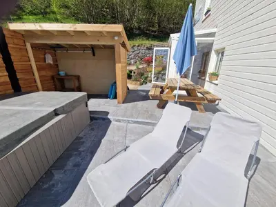 Balcon ou terrasse dans l'établissement Gite le petit vosgien