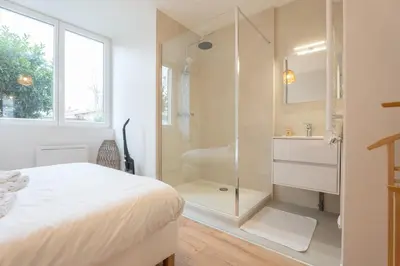 Salle de bains dans l'établissement Le Maçon Park RDC Appartement 2 Pers Mulhouse