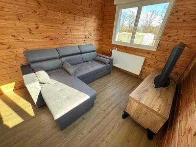 Coin salon dans l'établissement Chambre Hiver