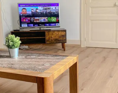 Télévision ou salle de divertissement dans l'établissement Les 2 suites de Belfort 184m2 Centre Parkings