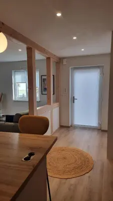 Cuisine ou kitchenette dans l'établissement L'atelier - logement neuf 3 étoiles sur la route des vins d'Alsace