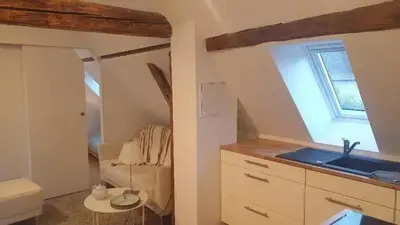Salle de bains dans l'établissement Maison spacieuse à Sainte-Croix-en-Plaine avec jardin