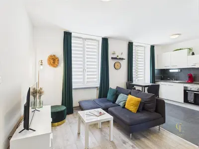 Cuisine ou kitchenette dans l'établissement Cocon Zen Balneo - Appartement RDC proche centre Mulhouse