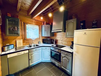 Cuisine ou kitchenette dans l'établissement Chalet Le Meix-SaGe