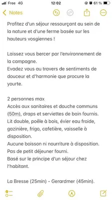 Plan de l'établissement Yourte à la ferme