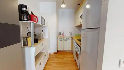 Cuisine ou kitchenette dans l'établissement Colmarappart Rue Des Clefs