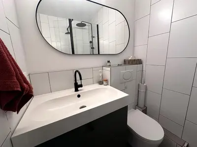 Salle de bains dans l'établissement #LaMaisonVerte-calme en zone piétonne de Mulhouse