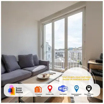 Coin salon dans l'établissement Le Bâle 24 Très Bel Appartement Centre Mulhouse