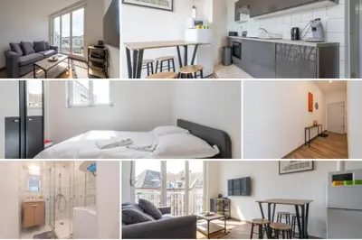 Cuisine ou kitchenette dans l'établissement Le Bâle 24 Très Bel Appartement Centre Mulhouse